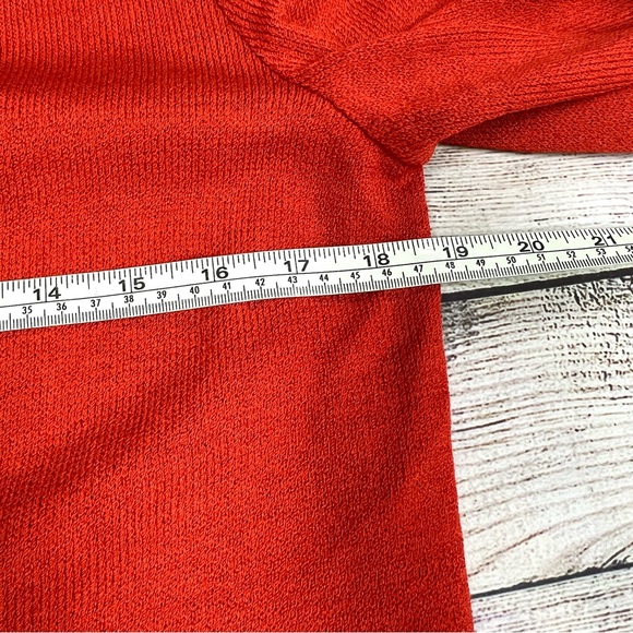 St. John Sport Orange Gold Knit Wool Cardigan Sweater Size M FLAWS - Picture 12 of 13